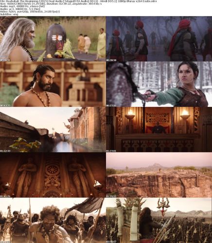 Baahubali The Beginning 2015 Dual Audio TeluguDD2.0 Hindi DD5.1 1080p Bluray x264 Esubs
