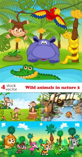 Vectors - Wild animals in nature 2