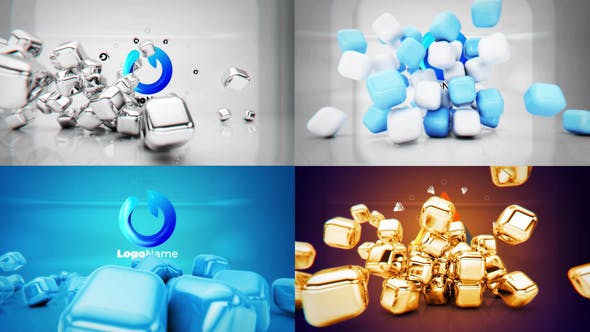 Videohive - Falling Cubes Intro Bundle - 50642915