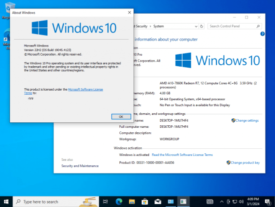 Windows 10 22H2 build 19045.4123 9in1 Preactivated Multilingual