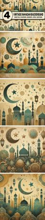 4 Vintage Ramadan Backgrounds