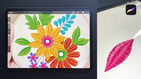 Procreate - Create Dual Colour Stitch Brush For Embroidery