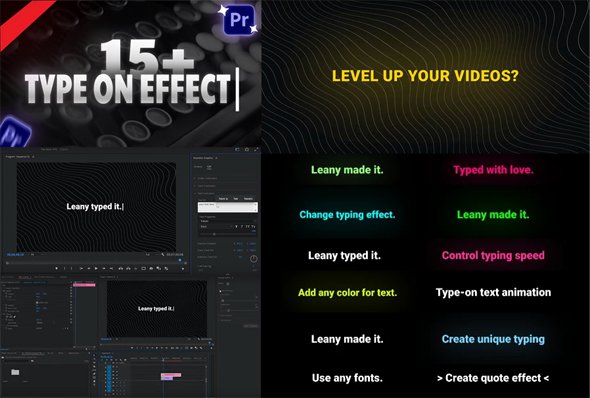 Typewriter Type On Text Effects for Premiere Pro