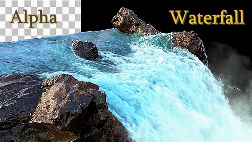 Waterfall On Alpha 2604290 - Motion Graphics