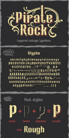 EE - Pirate rock - vintage layered font 6AY6LK3