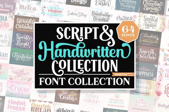 Script and Handwritten Font Bundle - 64 Premium Fonts