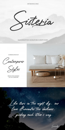EE - Sisteria Handwritten Signature Script Font VJUETFH