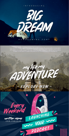 EE - Big Dream - Brush Handwritten Font PQHYL4U