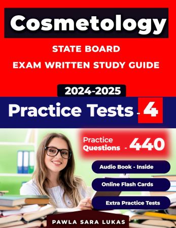 Cosmetology Test Study Guide, state board exam Written practice questions, based on exam outline 4 Mocks exams to pass your Exam