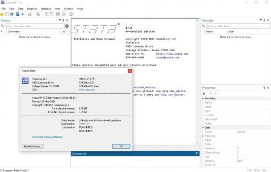 StataCorp Stata 17 (Rev. 21 May 2024)