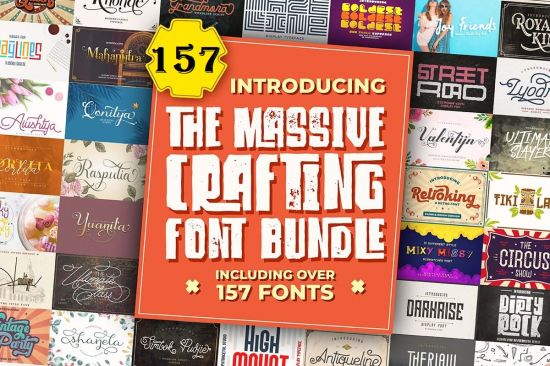 The Massive Crafting Font Bundle - 157 Premium Fonts