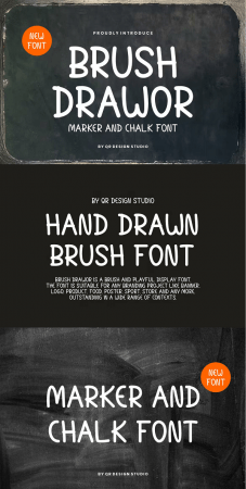 EE - Brush Drawor - Chalk &amp; Marker Font 8P474SE