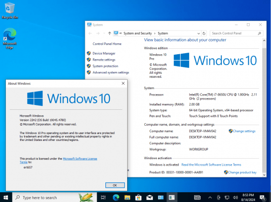 Windows 10 22H2 build 19045.4780 8in1 Preactivated Multilingual