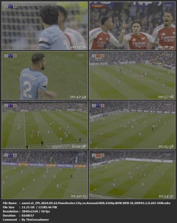 EPL 2024 09 22 Manchester City vs Arsenal HDR 2160p NOW WEB H265-DON
