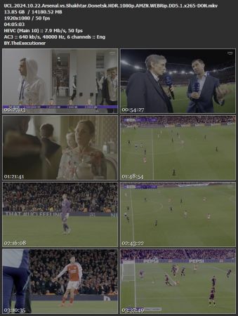 UCL 2024 10 22 Arsenal vs Shakhtar Donetsk HDR 1080p AMZN WEBRip x265-DON