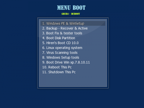 WinPE MCBoot VN Version 10.7 build 151024 Pro