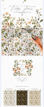 Village Flowers - watercolor clipart