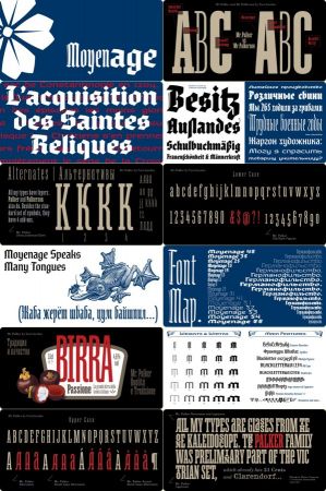 Fonts Family Moyenage &amp; Mr.Palker