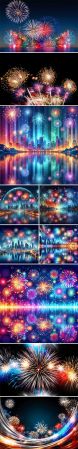 Colorful New Year Firework Celebration Wallpapers