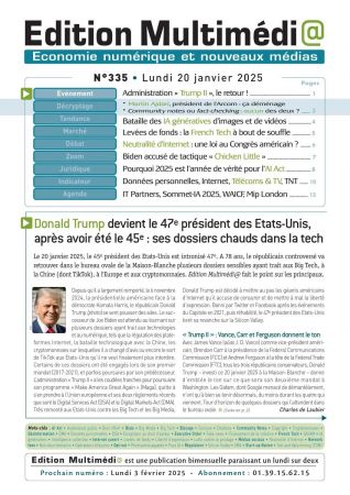 Edition Multimedi@ N.335 - 20 Janvier 2025