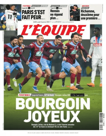 L'equipe du Jeudi 16 Janvier 2025