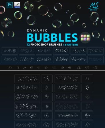 12 Photoshop Brushes - Dynamic Bubbles
