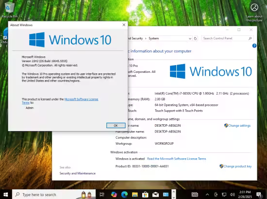 Windows 10 22H2 build 19045.5555 8in1 Preactivated Multilingual