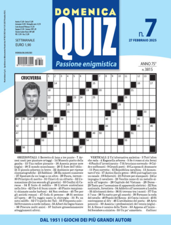 Domenica Quiz - No. 3815, 2025