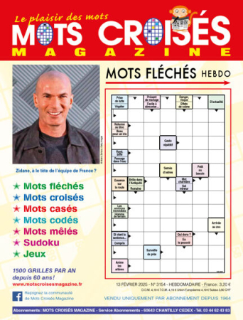 Mots Croises Magazine - No. 3154, 13 Fevrier 2025