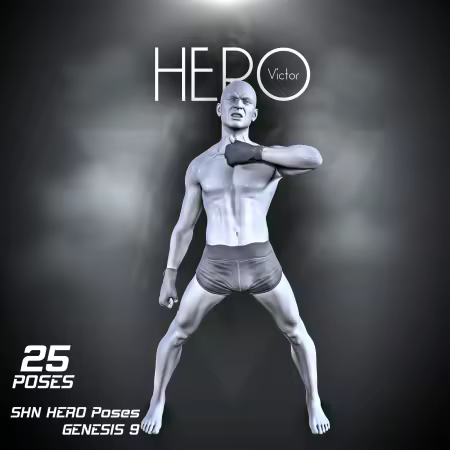 RH - Shn Hero Poses For Genesis 9 Male and Female