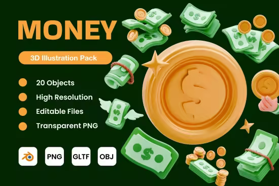 Money 3D Illustration - YL4Z7TP