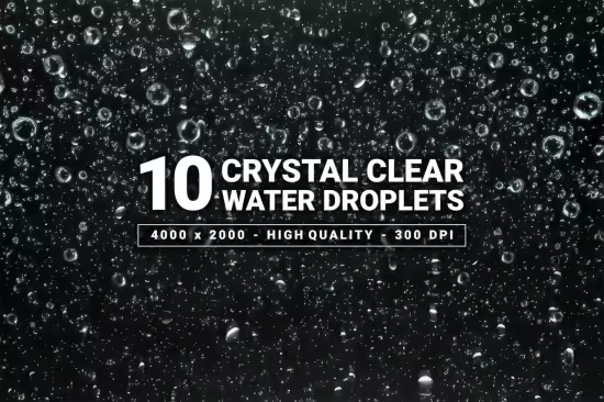 10 Crystal Clear Water Droplets - ZVE3BDG