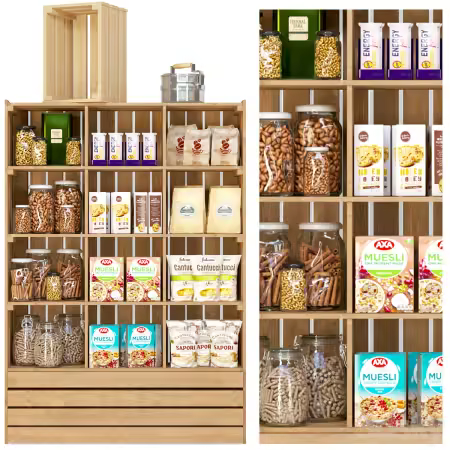 3dsky - Showcase in a supermarket with nuts, cereals and dry breakfasts 3300344 - 3D Model