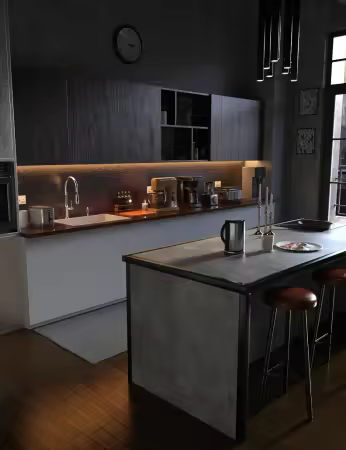 Daz3d - FG Bedroom and Kitchen
