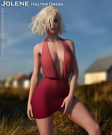 RO - Jolene Halter Dress for Genesis 8.0/8.1 Females