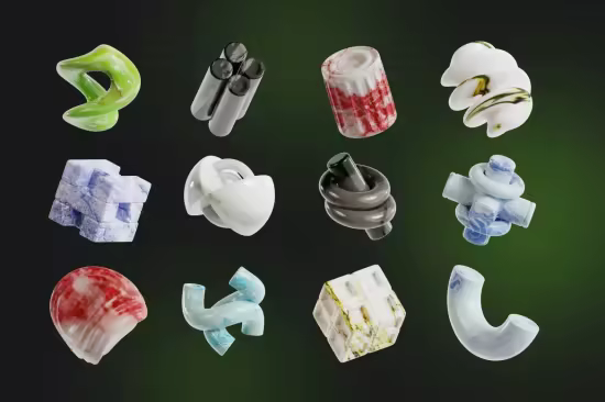 Abstract Marble Shape 3D Icon - M8BN5KQ
