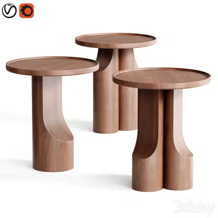 3dsky - Stigido Solid Walnut Side Table 5291378 - 3D Model