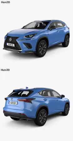 Lexus NX F-sport with HQ interior 2017 - 3D Model