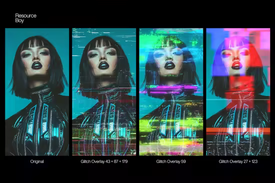200 Glitch Overlays