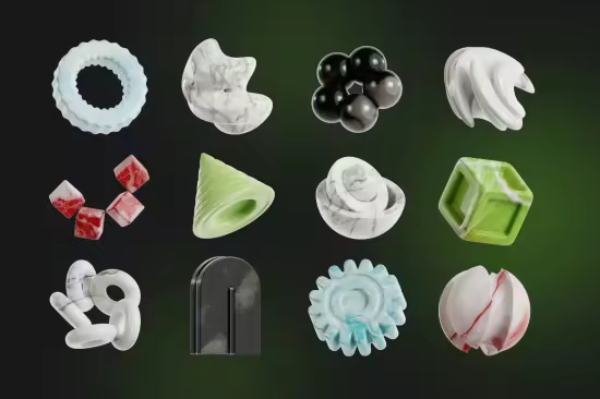 Abstract Marble Shape 3D Icon - M8BN5KQ
