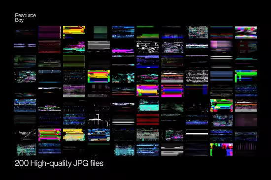 200 Glitch Overlays