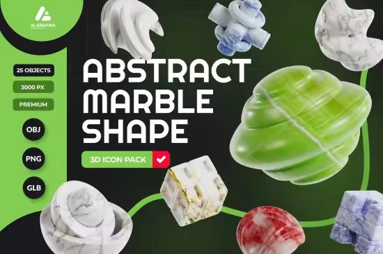 Abstract Marble Shape 3D Icon - M8BN5KQ