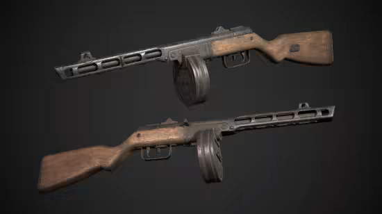 PPSH-41 Maschinenpistole - 3D Model