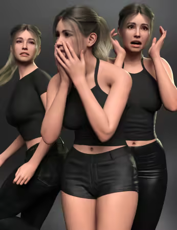Daz3d - Z Fear and Panic Pose Collection for Genesis 9 and 8