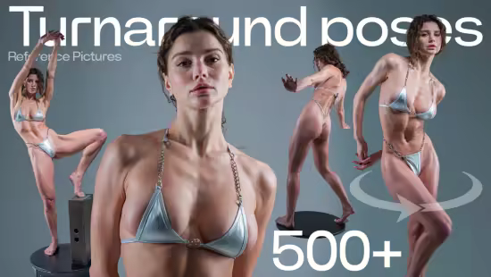 Artstation - 500+ Female Turnaround Poses For Sculpting (Reference Pictures)