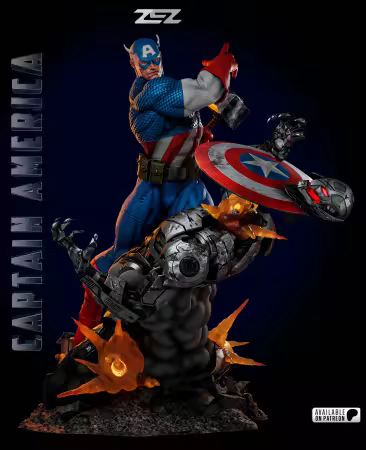 ZEZ Studio – Capitan America vs Ultron Sculpture and Busto – 3D Model