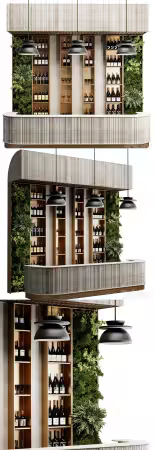 3dsky - Reception Desk for Restaurant and Caffe with cabinet wine rack set 09 6299202 - 3D Model