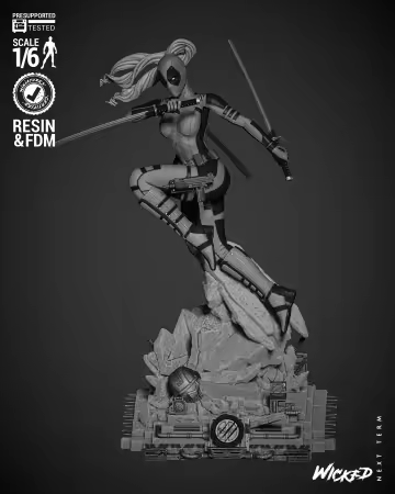 WICKED – Lady Deadpool Sculpture – 3D Model