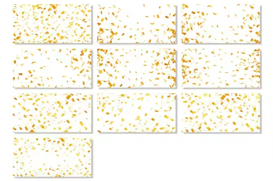 10 Golden Foil Confetti Overlays - C75LJ9H