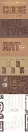 Secret Code 3D PNG Alphabet
